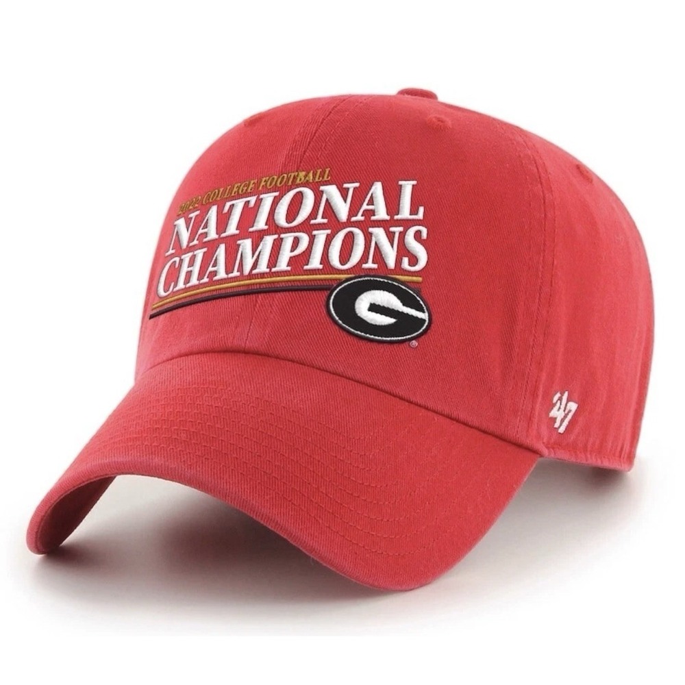 Georgia Bulldogs 2022 National Champions Adjustable Cap '47 Clean Up Red Hat Men